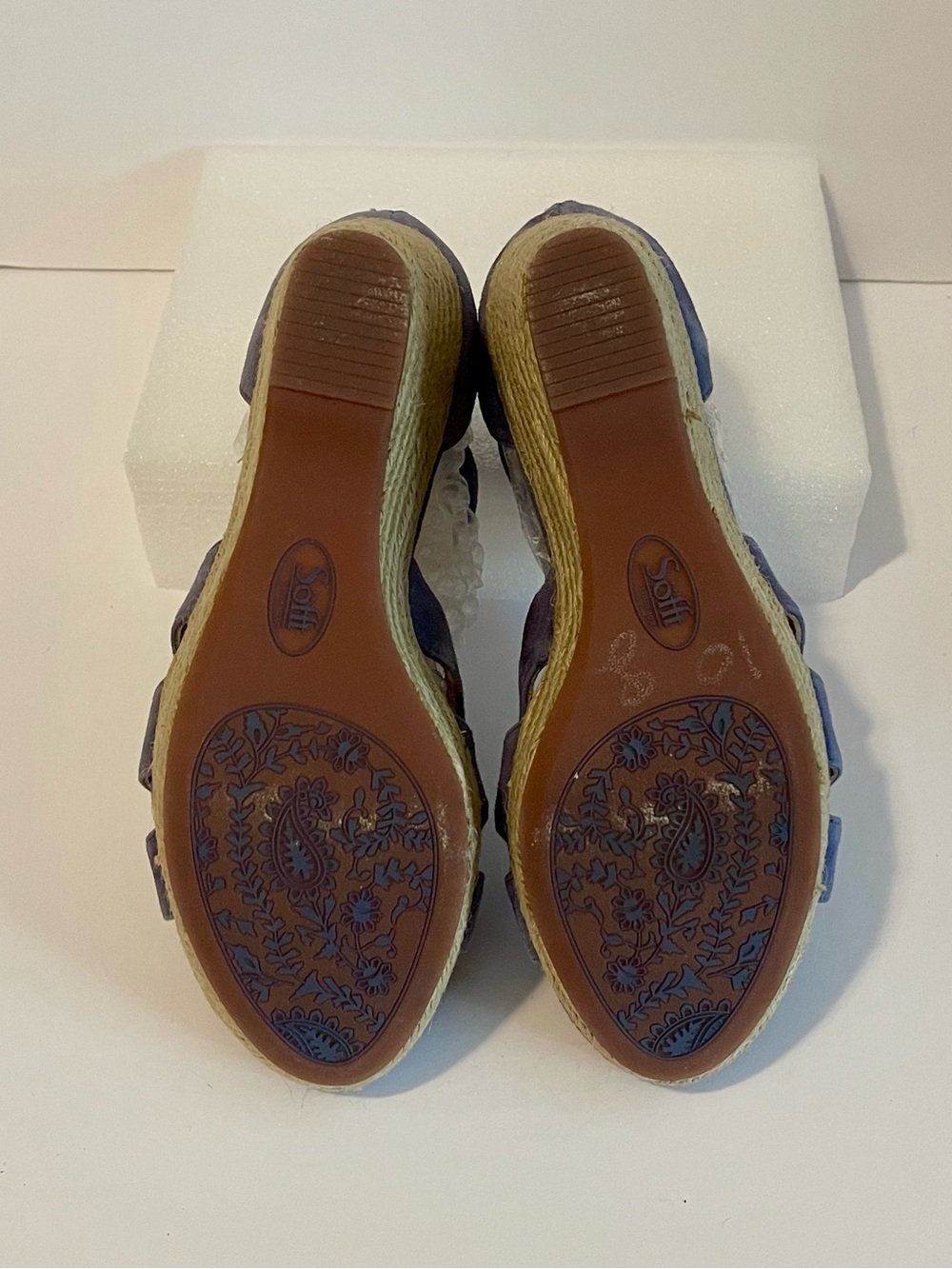 Sofft Lavendar Suede Espadrille Wedge Sandals - Picture 10 of 10
